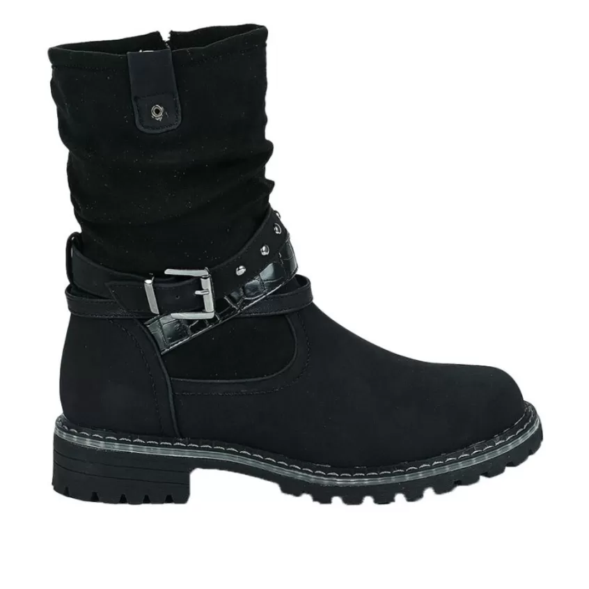 Boots, Bottines | OUTSHOES Bottines Plates Femme Noir A Brides