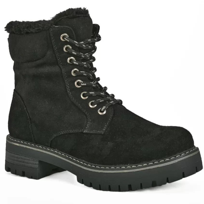 Boots, Bottines | OUTSHOES Bottines Plates Femme Noir Fourrees