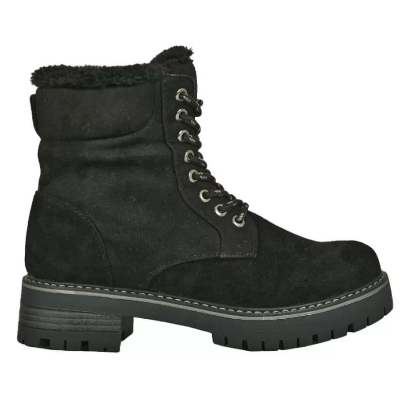 Boots, Bottines | OUTSHOES Bottines Plates Femme Noir Fourrees