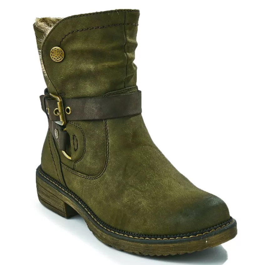 Chaussures Confort | RELIFE Bottines Plates Femme Kaki