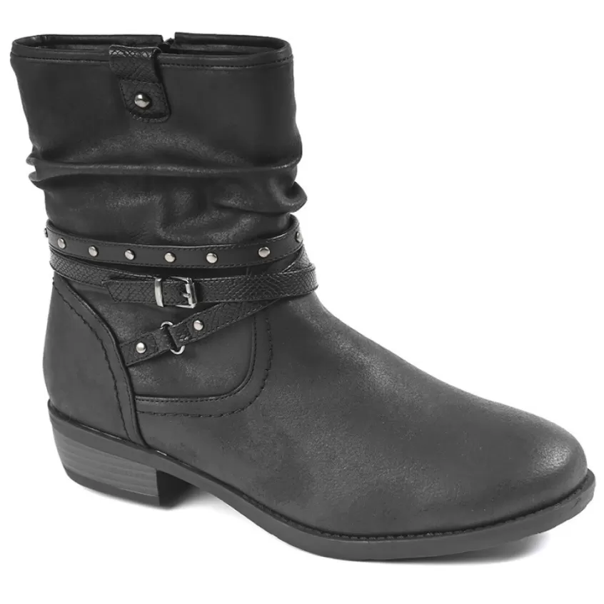 Chaussures Confort | SCALINA Bottines Plates Femme Noir