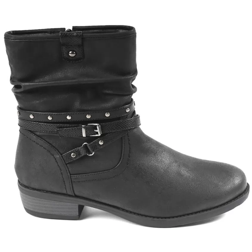Chaussures Confort | SCALINA Bottines Plates Femme Noir