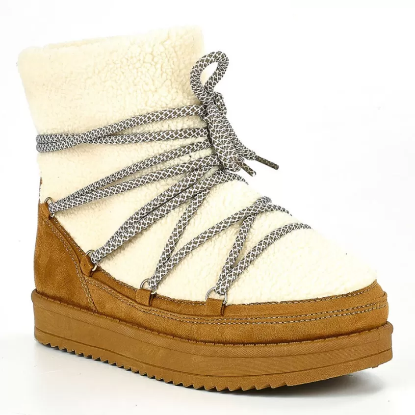 Boots, Bottines | VICE VERSA Bottines Plates Fourrees Femme Camel