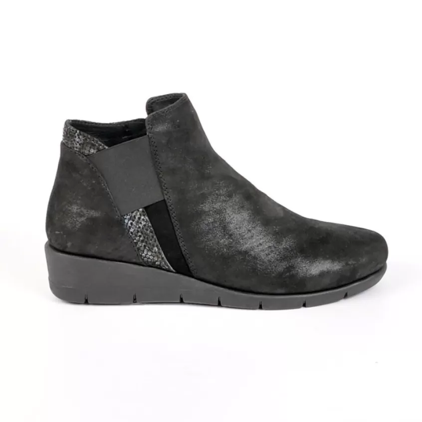 Chaussures Confort | LADY CONFORT Bottines Plates Semelles Souples Noir