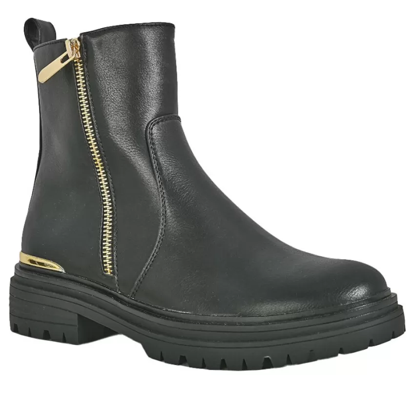 Boots, Bottines | VICE VERSA Bottines Rock Femme Noir Fermeture Doree