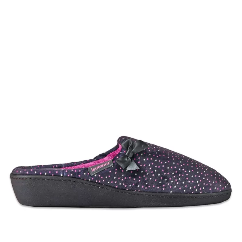 Chaussons | ISOTONER Chaussons Femme Avec Noeuds Gris