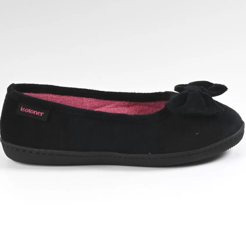 Chaussons | ISOTONER Chaussons Femme Avec Noeuds Noir