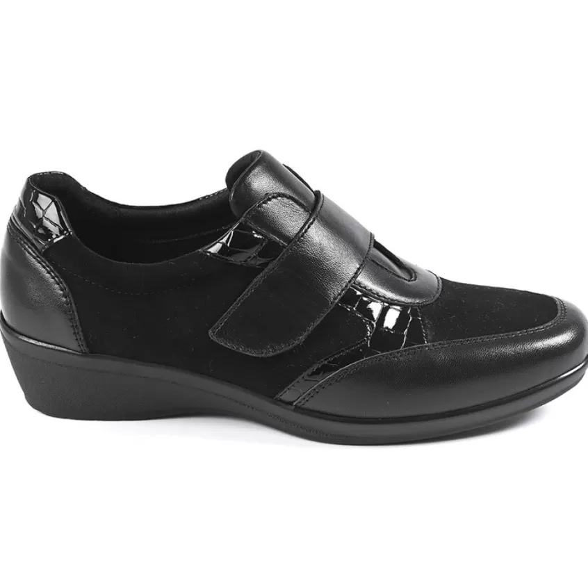 Chaussures Confort | LADY CONFORT Chaussures Confort Femme Bi-Matieres Noir