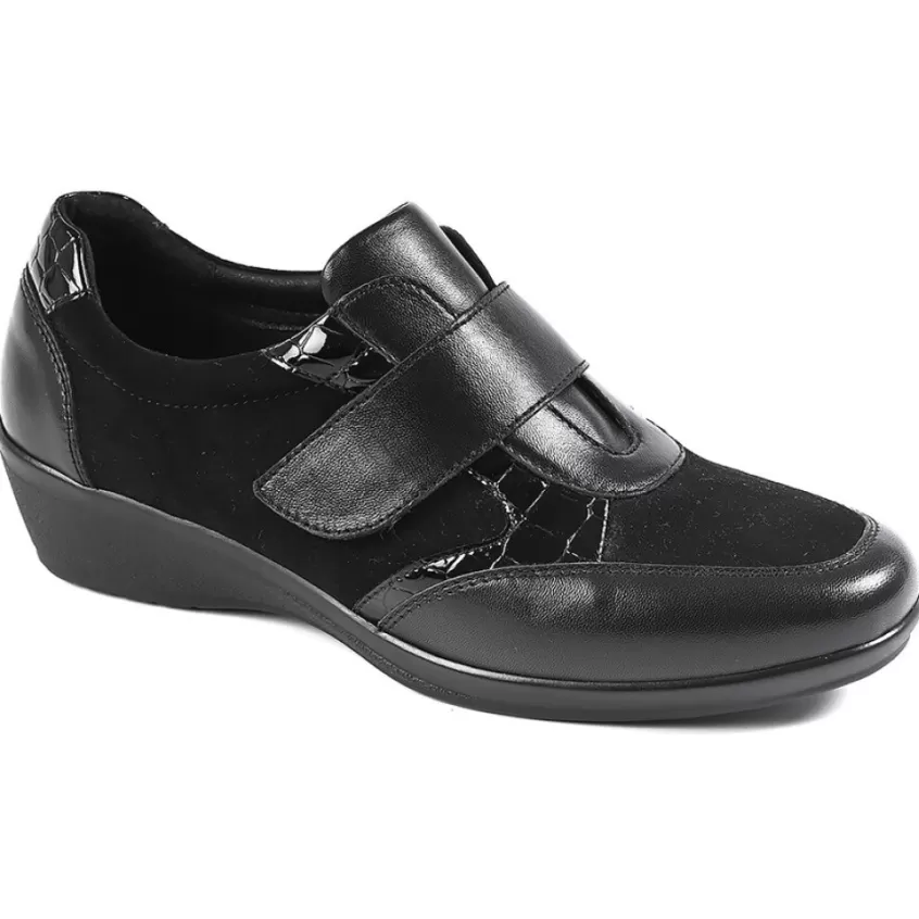 Chaussures Confort | LADY CONFORT Chaussures Confort Femme Bi-Matieres Noir