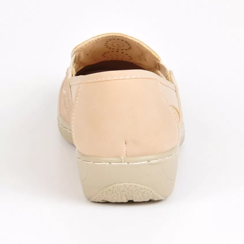 Chaussures Confort | LADY CONFORT Chaussures Confort Femme Beige En Cuir