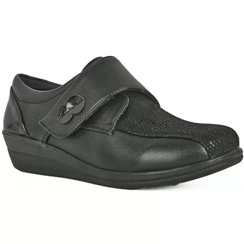 Chaussures Confort | LADY CONFORT Chaussures Confort Femme Noir Talon Compense