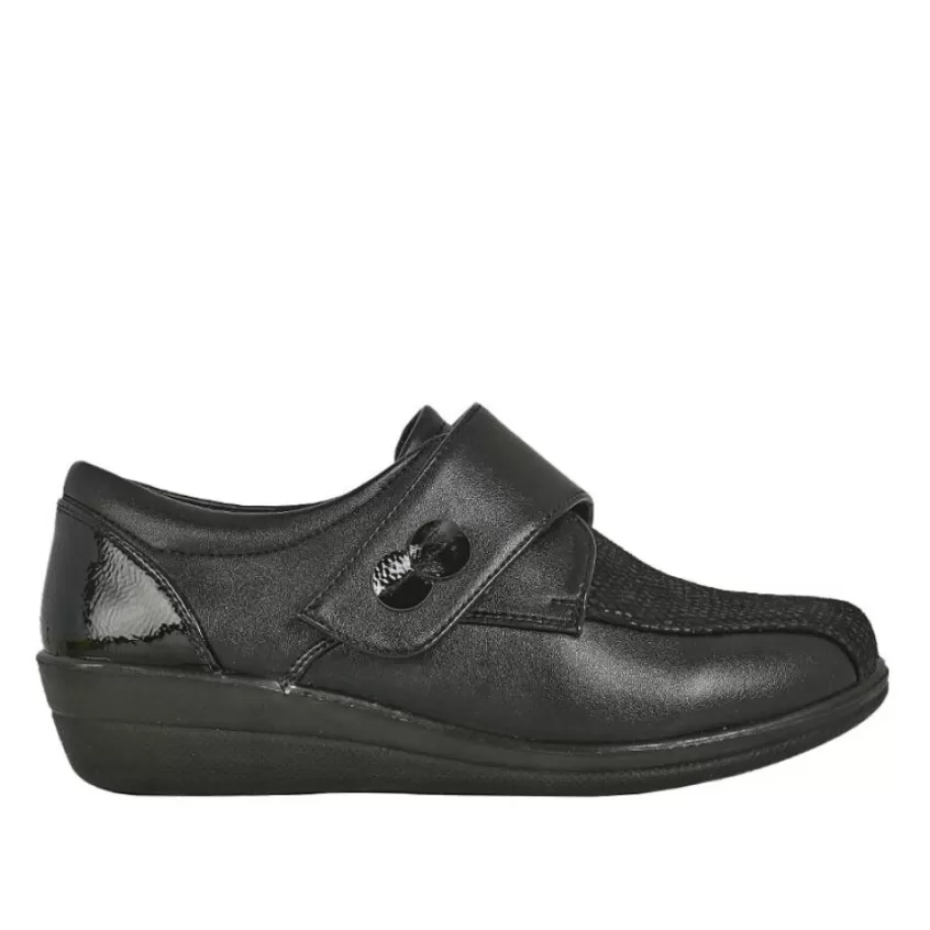 Chaussures Confort | LADY CONFORT Chaussures Confort Femme Noir Talon Compense