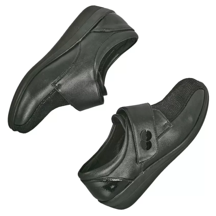 Chaussures Confort | LADY CONFORT Chaussures Confort Femme Noir Talon Compense