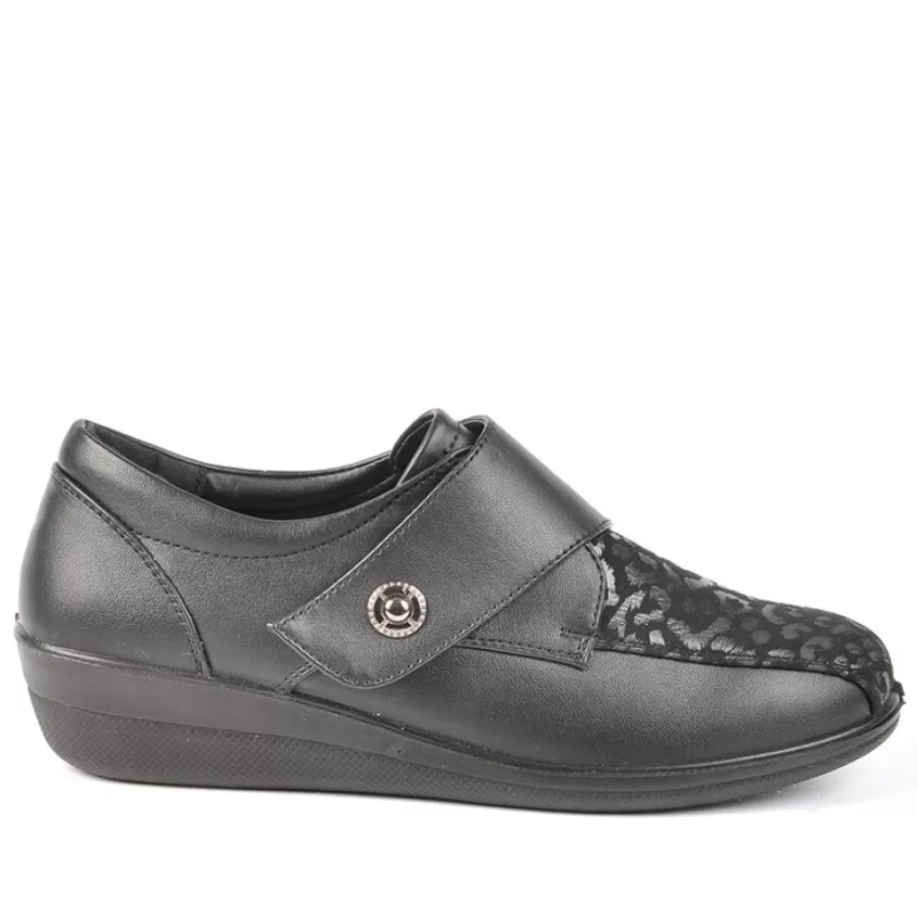 Chaussures Confort | LADY CONFORT Derbies Confort Bi-Matieres Noir