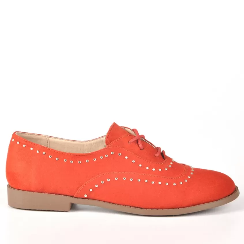 Derbies | ANA LUNA Derbies Femme Avec Petits Clous Orange