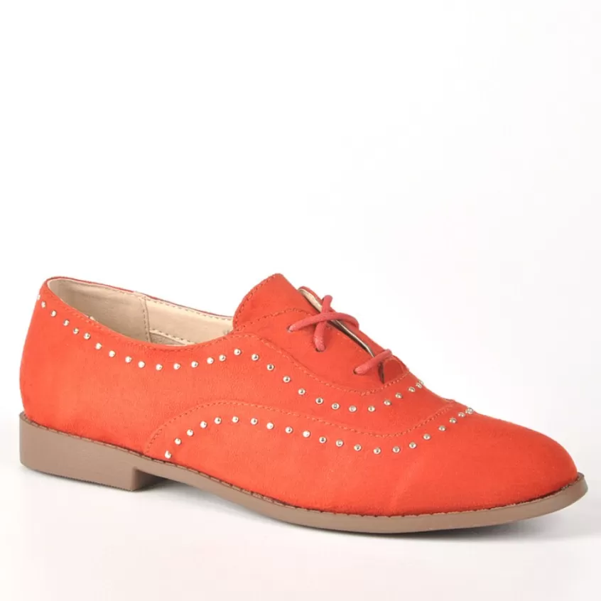 Derbies | ANA LUNA Derbies Femme Avec Petits Clous Orange