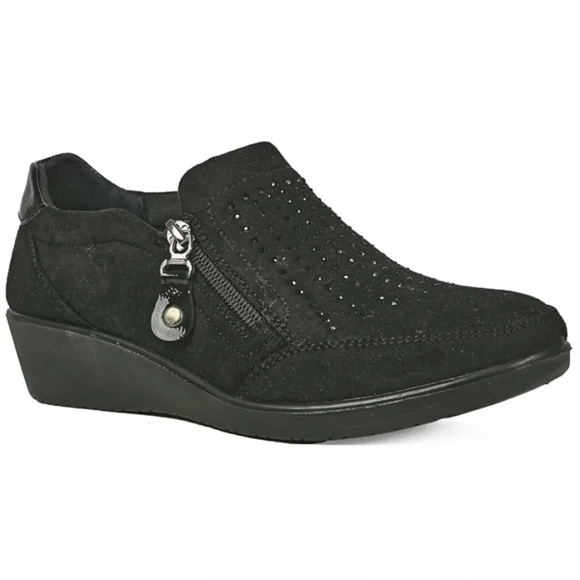 Chaussures Confort | LADY CONFORT Derbies Femme Avec Strass Noir