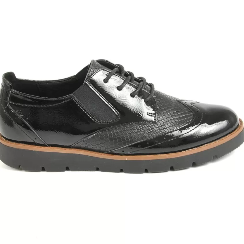 Chaussures Confort | SCALINA Derbies Femme Vernis Noir