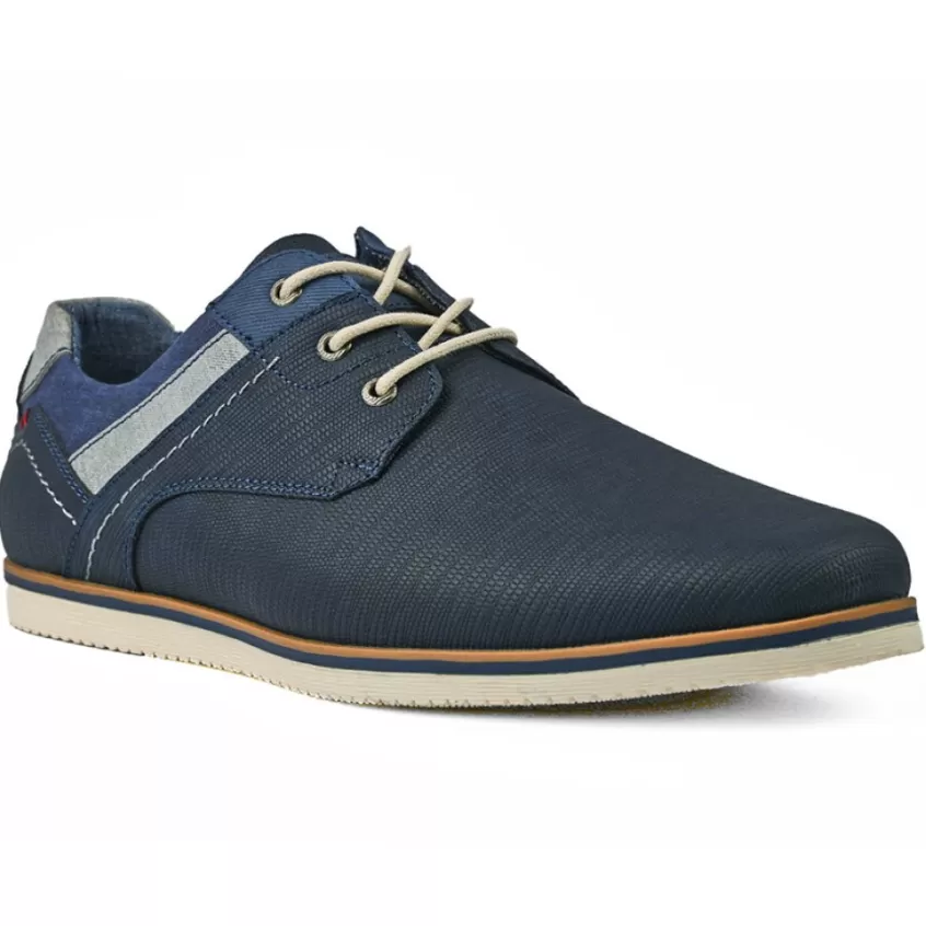 Derbies, Chaussures De Ville | STREET LIFE Derbies Homme Bleu Marine Effet Reptile