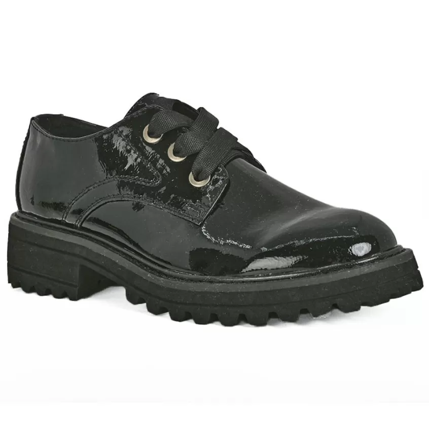 Derbies | VICE VERSA Derbies Plateforme Femme Vernis Noir Crantees