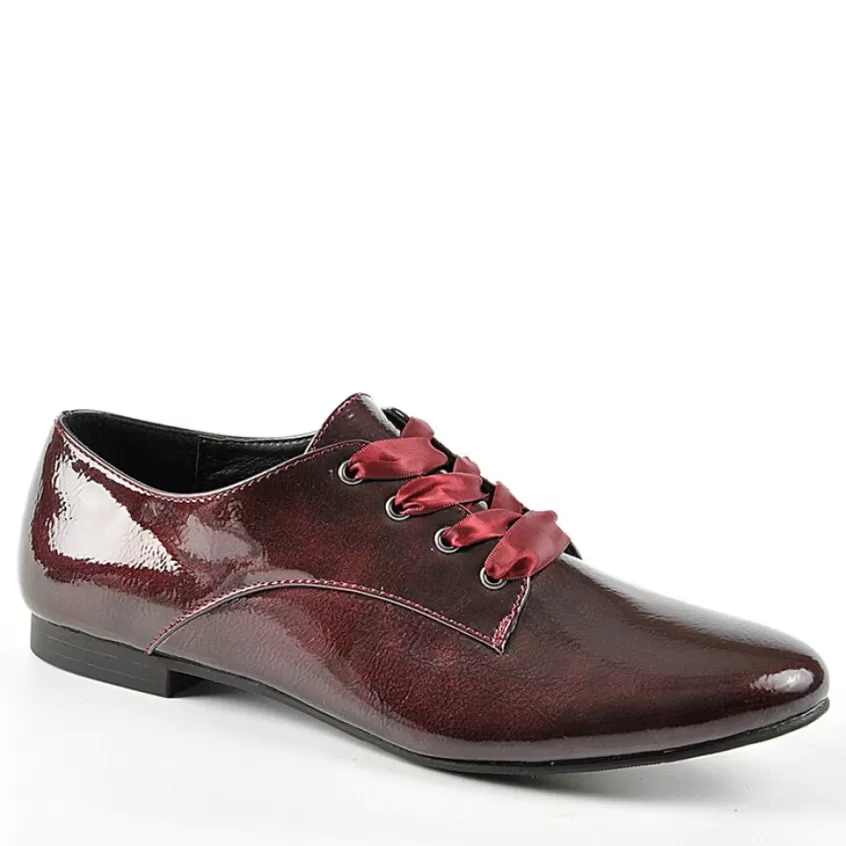 Derbies | ANA LUNA Derbies Vernis Avec Lacets Ruban Vernis Bordeaux