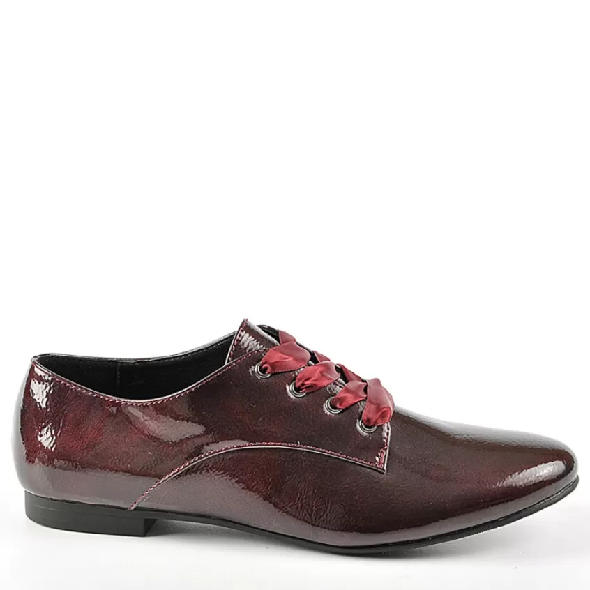 Derbies | ANA LUNA Derbies Vernis Avec Lacets Ruban Vernis Bordeaux