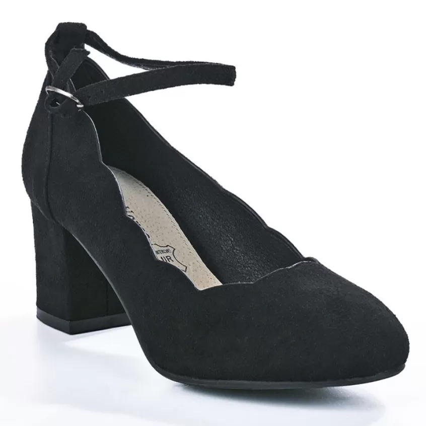 Escarpins | VICE VERSA Escarpins A Brides Cheville Femme Noir Ana Luna