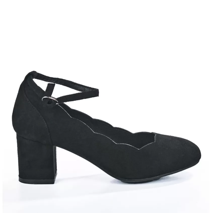 Escarpins | VICE VERSA Escarpins A Brides Cheville Femme Noir Ana Luna