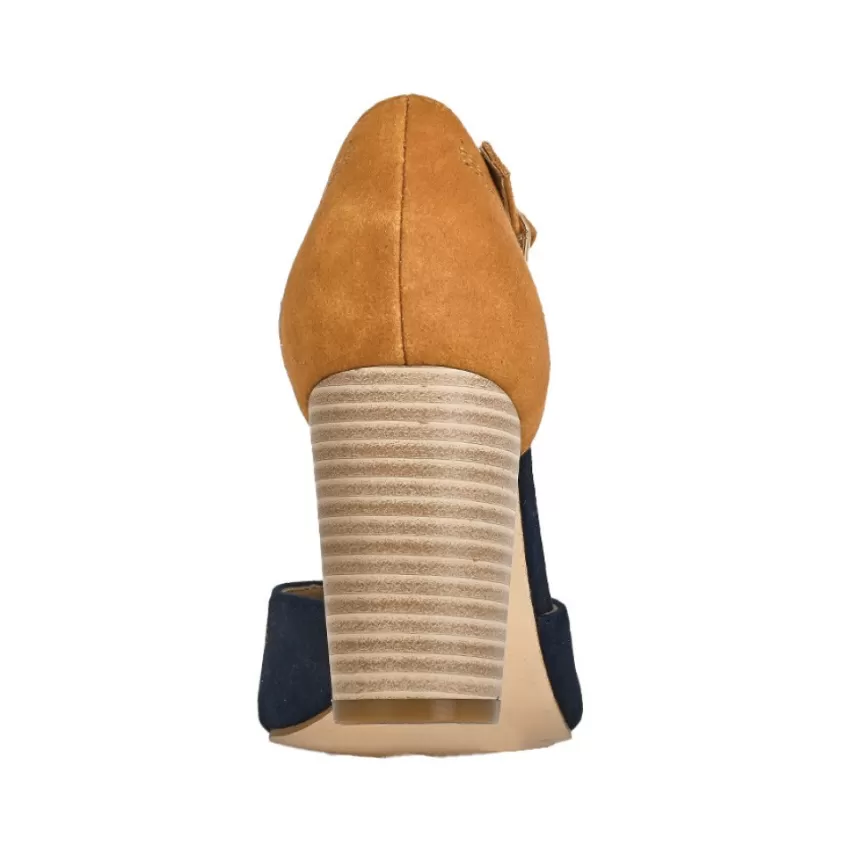 Escarpins | VICE VERSA Escarpins A Brides Femme Bicolore Bleu Marine