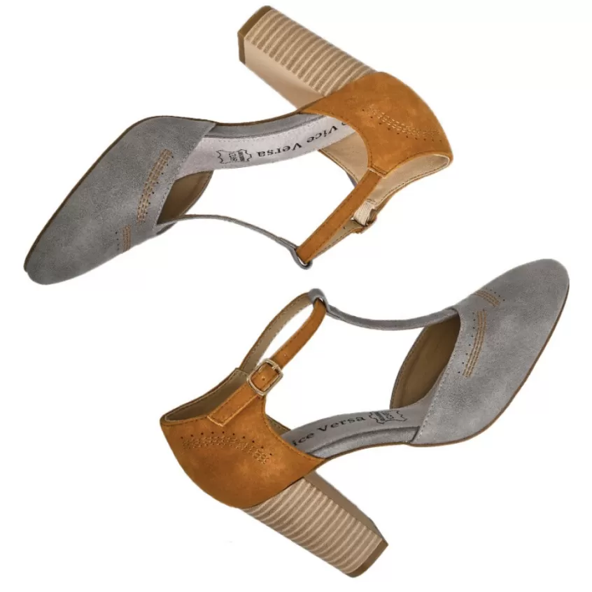 Escarpins | VICE VERSA Escarpins A Brides Femme Bicolore Gris