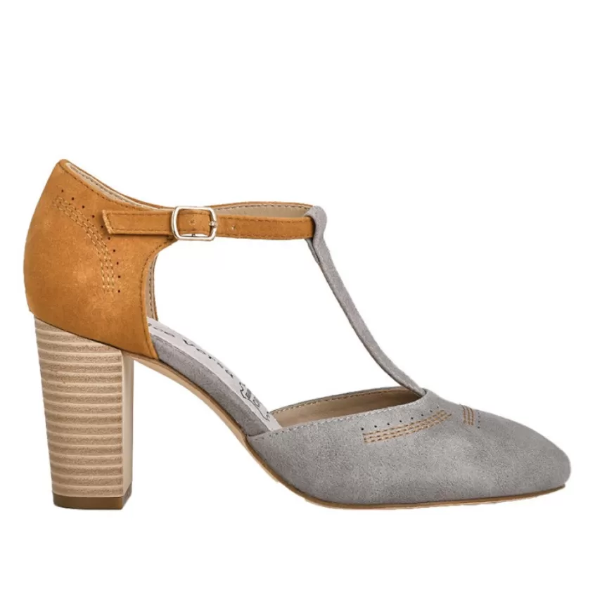 Escarpins | VICE VERSA Escarpins A Brides Femme Bicolore Gris