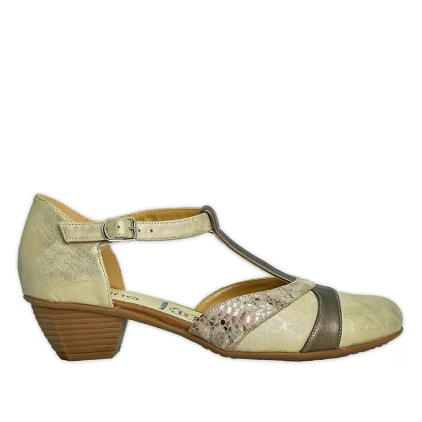 Chaussures Confort | SCALINA Escarpins A Brides Femme Dore