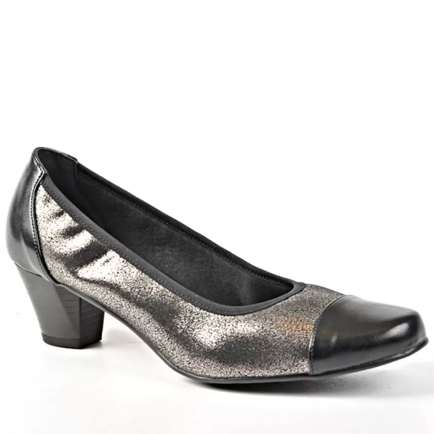 Chaussures Confort | SCALINA Escarpins Bi-Matieres Confortable Noir