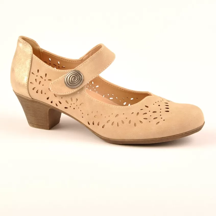 Chaussures Confort | SCALINA Escarpins Confort Femme Beige A Brides