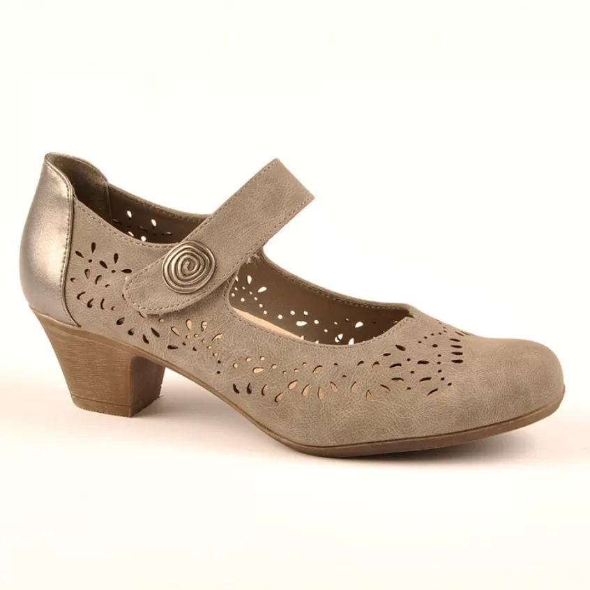 Chaussures Confort | SCALINA Escarpins Confort Femme Gris A Brides