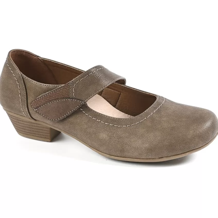 Chaussures Confort | LADY CONFORT Escarpins Confort Femme Marron A Brides