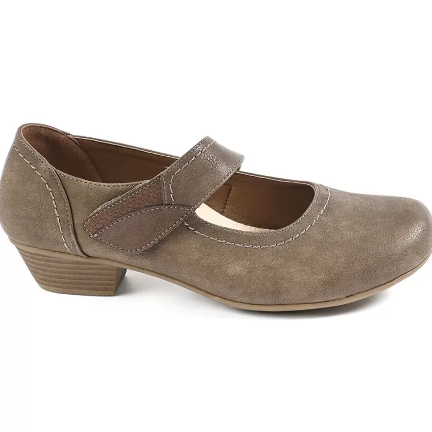 Chaussures Confort | LADY CONFORT Escarpins Confort Femme Marron A Brides