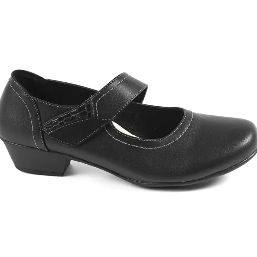 Chaussures Confort | LADY CONFORT Escarpins Confort Femme Noir A Brides