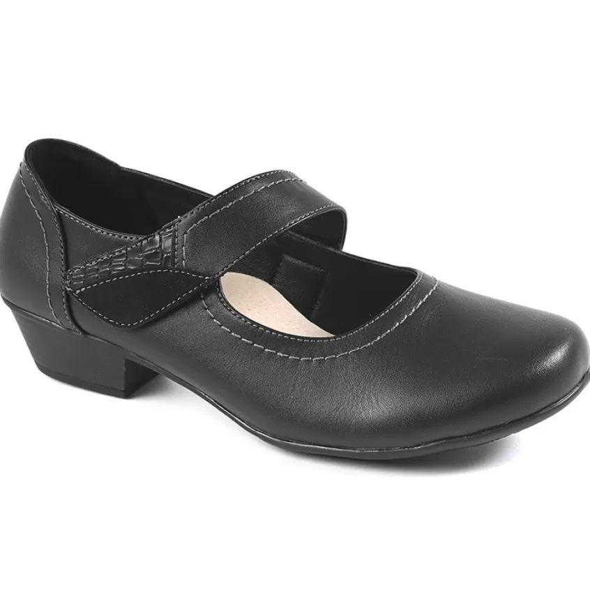 Chaussures Confort | LADY CONFORT Escarpins Confort Femme Noir A Brides