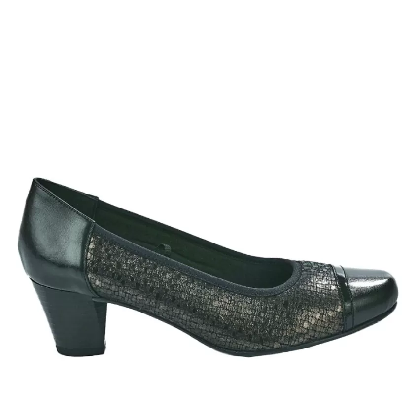 Chaussures Confort | SCALINA Escarpins Confort Femme Noir Et Argent