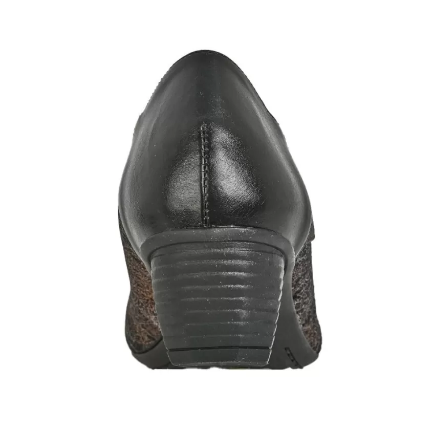 Chaussures Confort | LADY CONFORT Escarpins Confort Femme Noir Et Bronze
