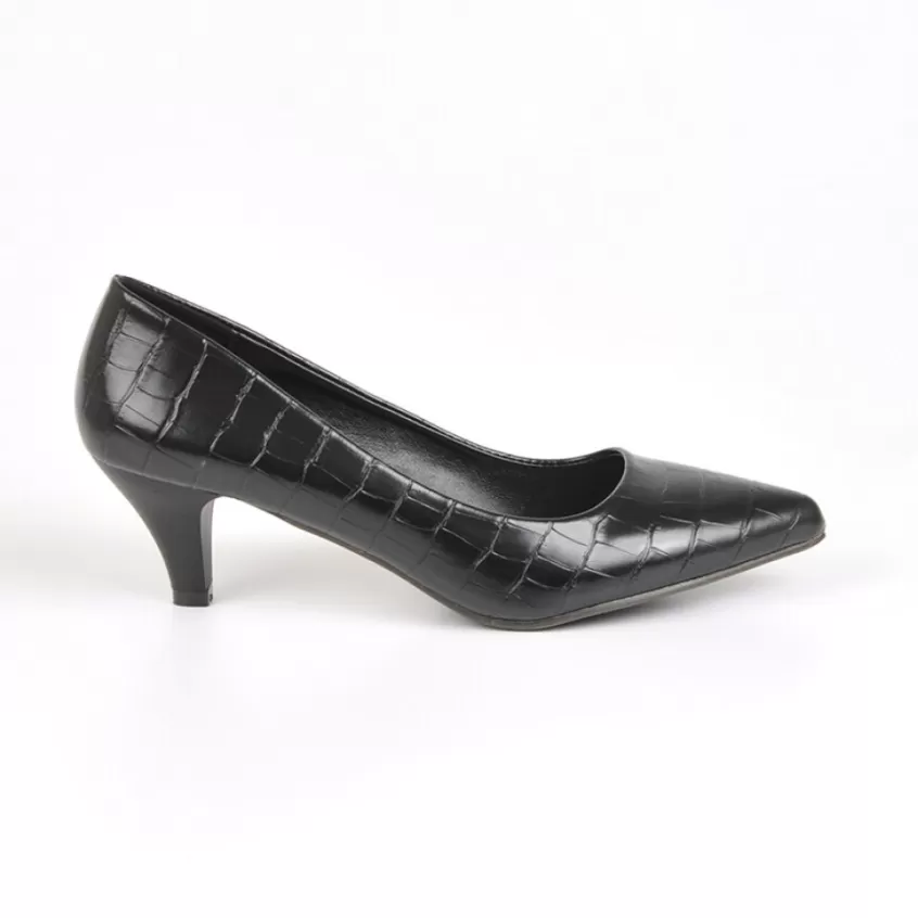 Escarpins | VICE VERSA Escarpins Femme Avec Effet Croco Noir