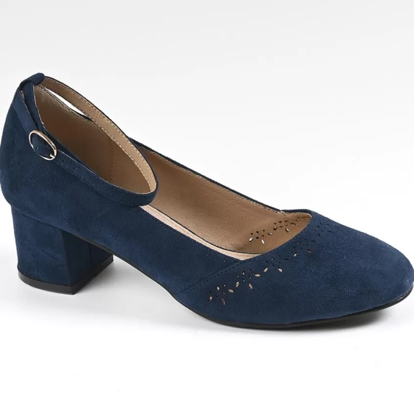Escarpins | VICE VERSA Escarpins Femme Bleu Marine Avec Brides Chevilles