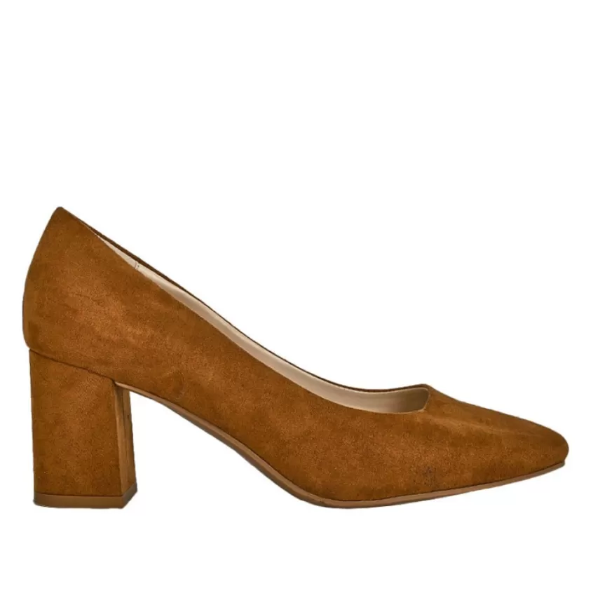 Escarpins | VICE VERSA Escarpins Femme Camel Bout Carre