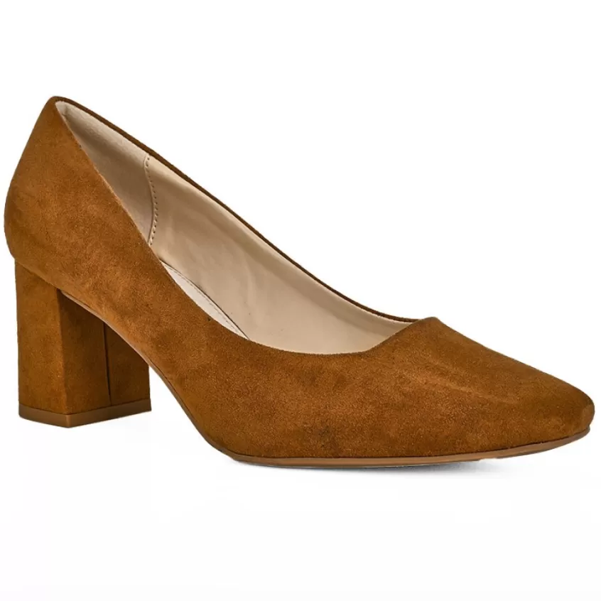 Escarpins | VICE VERSA Escarpins Femme Camel Bout Carre