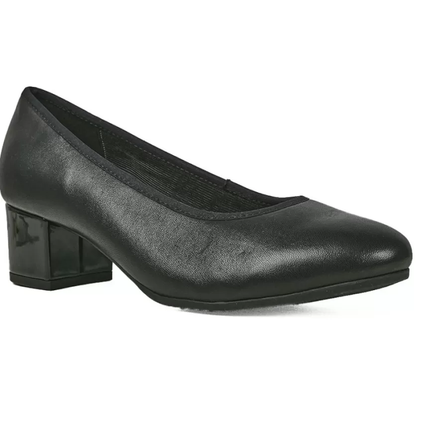 Chaussures Confort | SCALINA Escarpins Femme Cuir Noir Semelles Souples