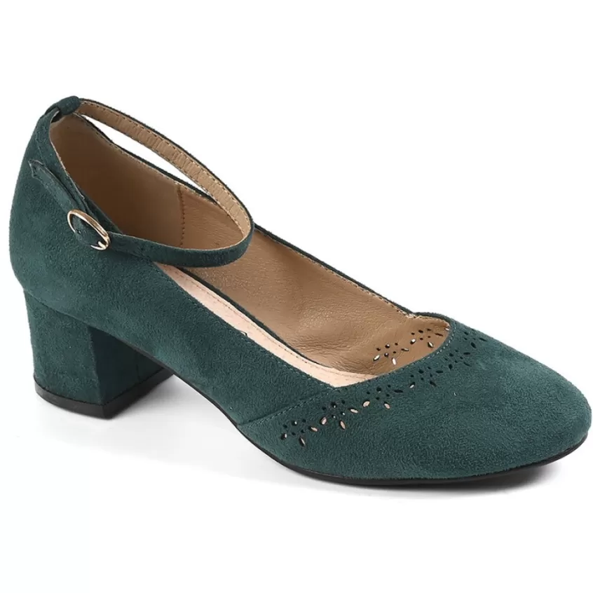 Escarpins | VICE VERSA Escarpins Femme Vert Avec Brides Chevilles