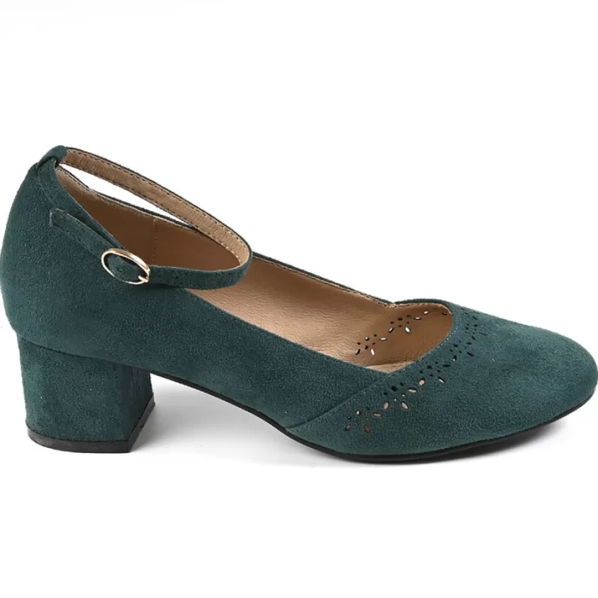 Escarpins | VICE VERSA Escarpins Femme Vert Avec Brides Chevilles