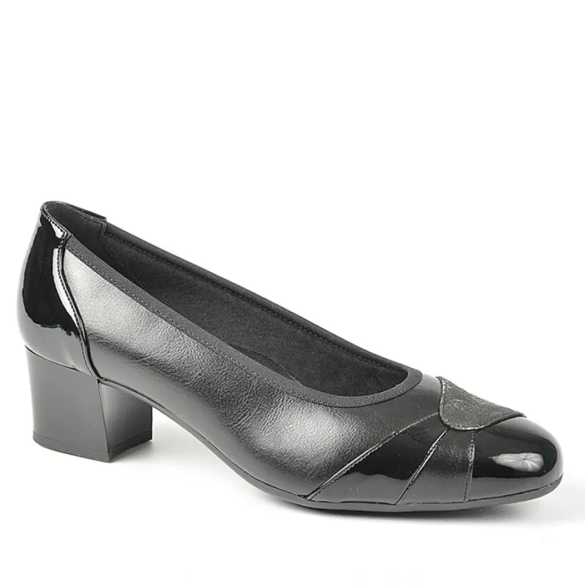 Chaussures Confort | LADY CONFORT Escarpins Noir Forme Large