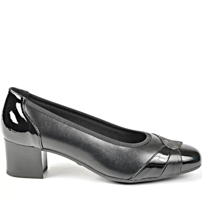 Chaussures Confort | LADY CONFORT Escarpins Noir Forme Large